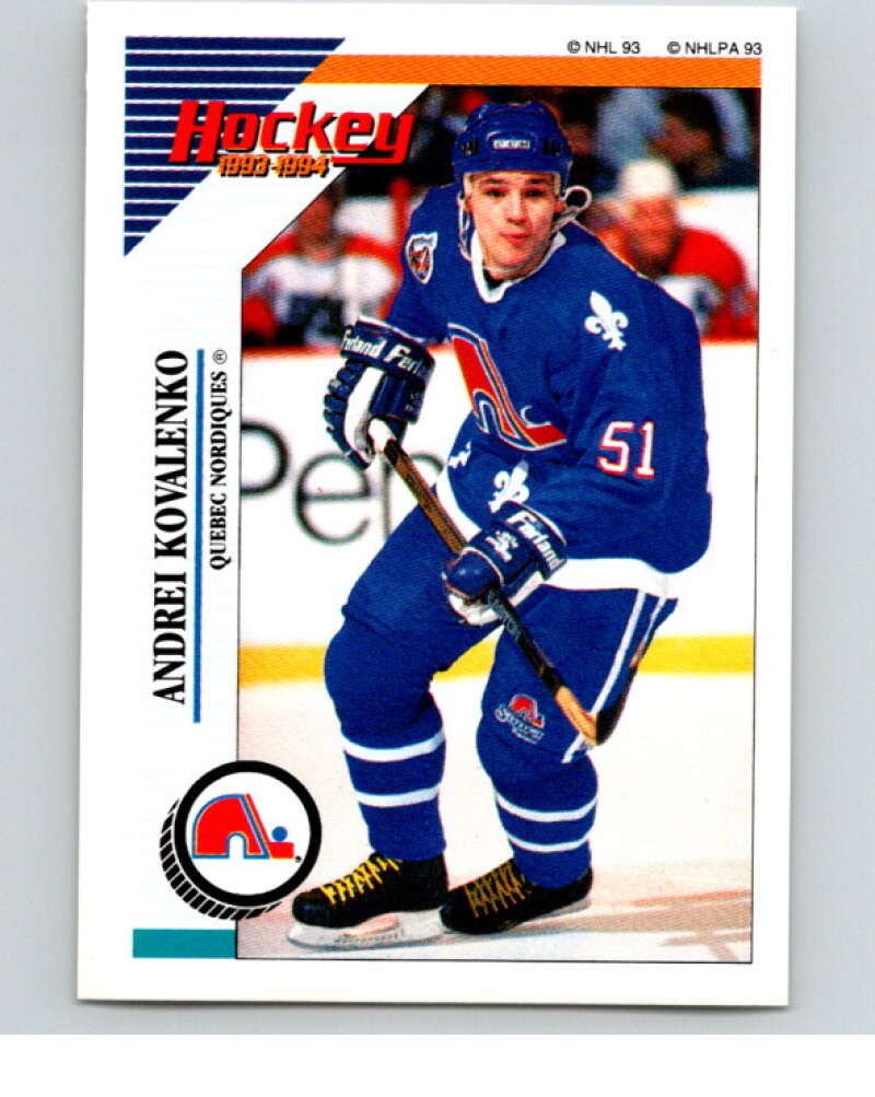 1993-94 Panini Stickers Hockey  #71 Andrei Kovalenko  Quebec Nordiques  V83362 Image 1