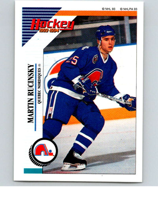 1993-94 Panini Stickers Hockey  #74 Martin Rucinsky  Quebec Nordiques  V83375 Image 1