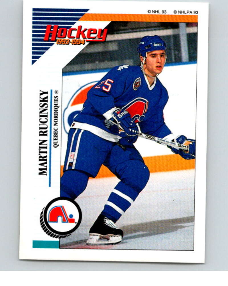 1993-94 Panini Stickers Hockey  #74 Martin Rucinsky  Quebec Nordiques  V83376 Image 1