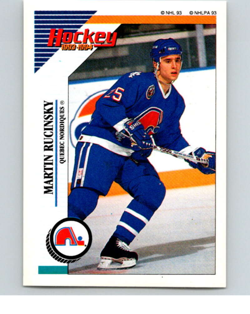 1993-94 Panini Stickers Hockey  #74 Martin Rucinsky  Quebec Nordiques  V83377 Image 1