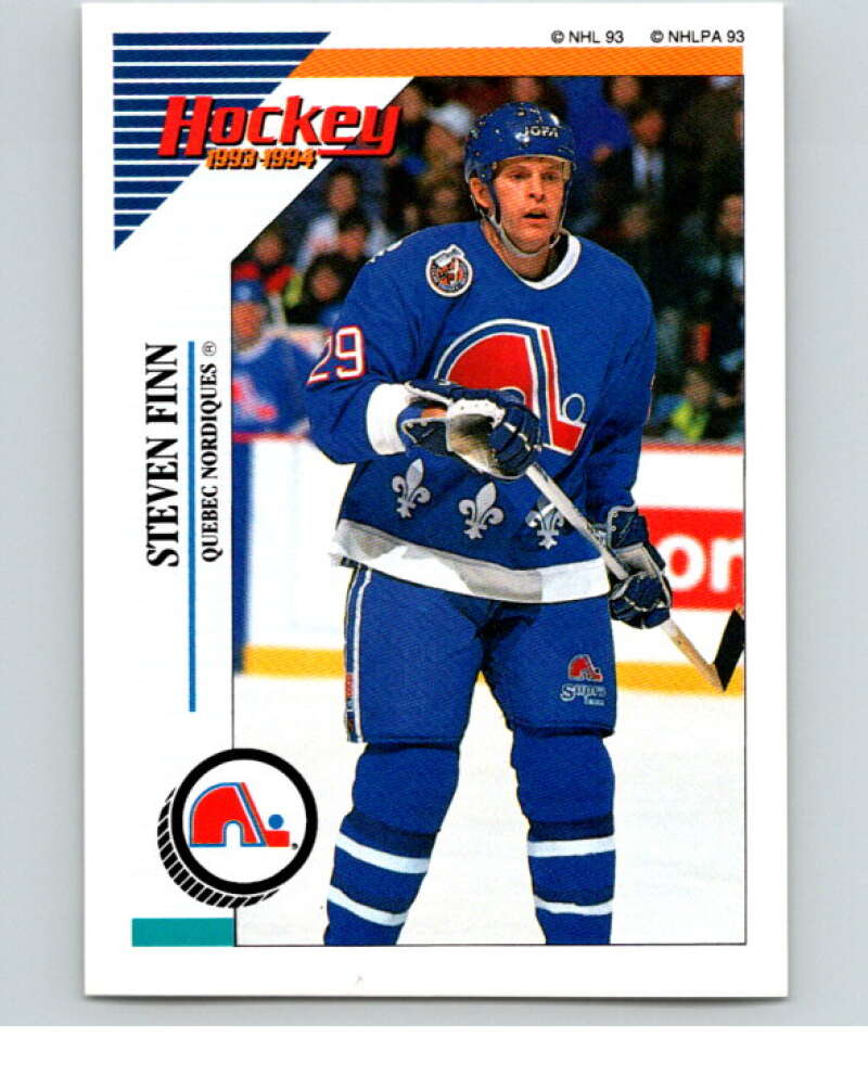 1993-94 Panini Stickers Hockey  #75 Steven Finn  Quebec Nordiques  V83382 Image 1