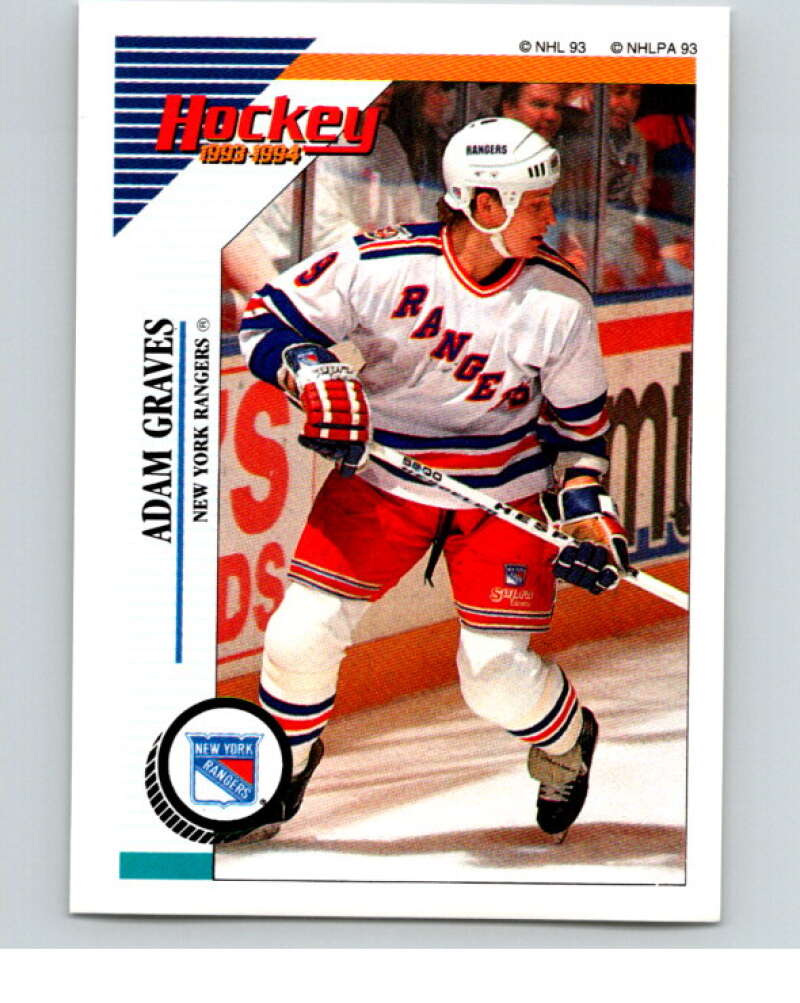 1993-94 Panini Stickers Hockey  #92 Adam Graves  New York Rangers  V83441 Image 1