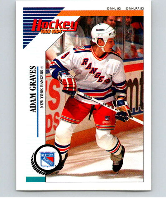 1993-94 Panini Stickers Hockey  #92 Adam Graves  New York Rangers  V83442 Image 1