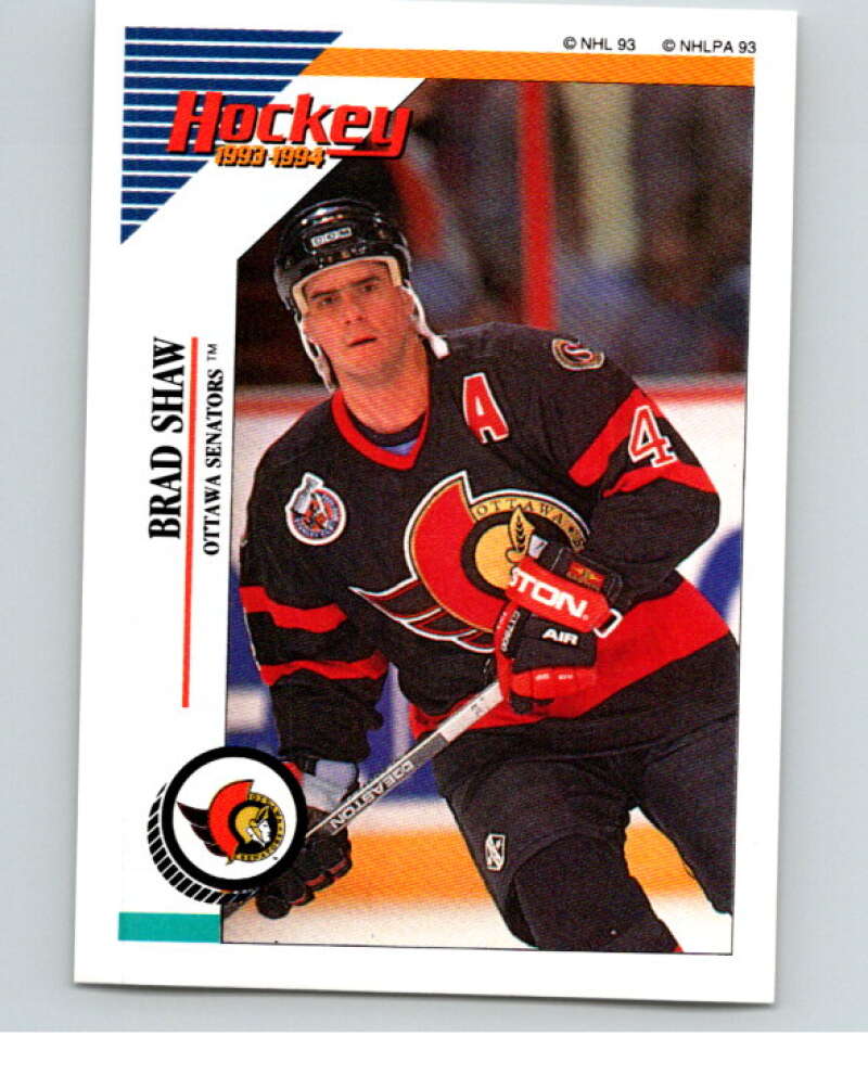 1993-94 Panini Stickers Hockey  #120 Brad Shaw  Ottawa Senators  V83537 Image 1