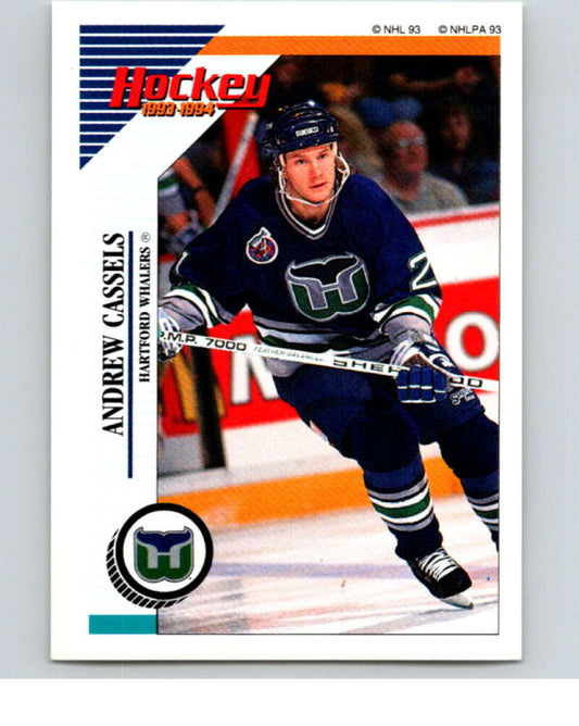 1993-94 Panini Stickers Hockey  #123 Andrew Cassels  Hartford Whalers  V83547 Image 1
