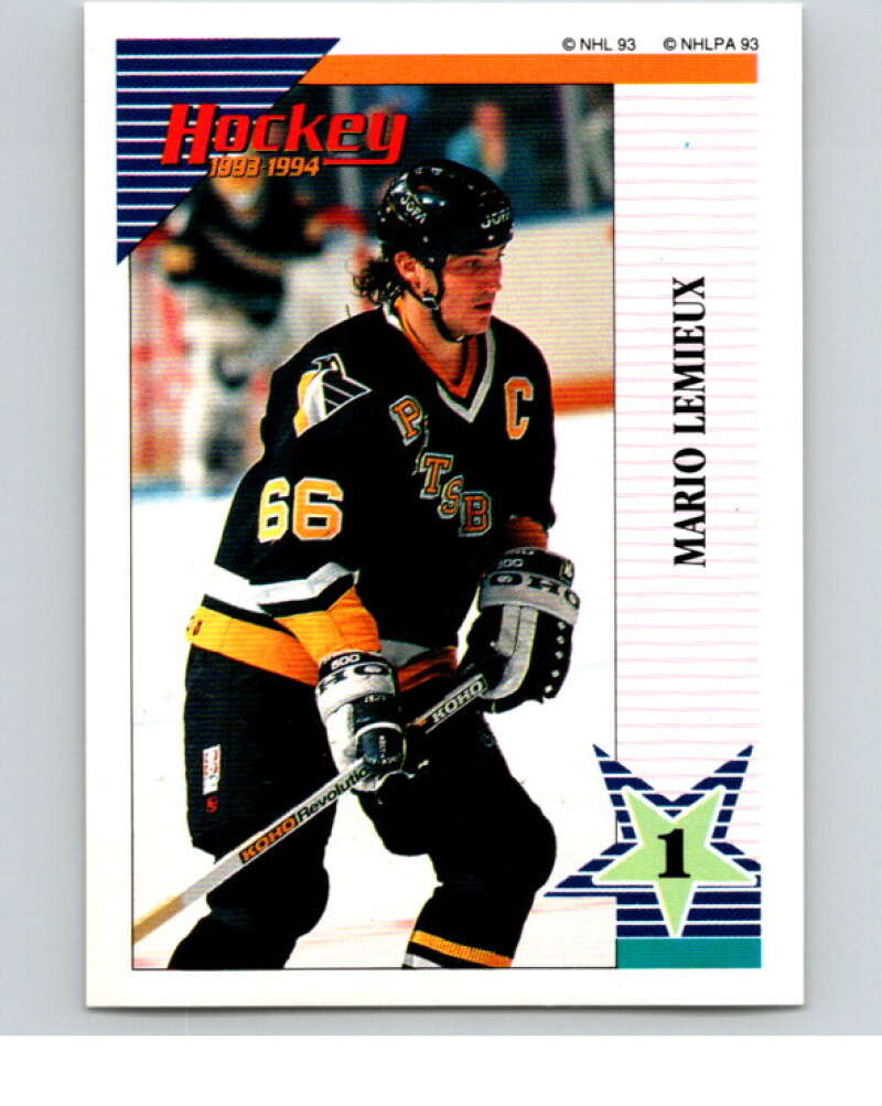 1993-94 Panini Stickers Hockey  #136 Mario Lemieux  Pittsburgh Penguins  V83580 Image 1