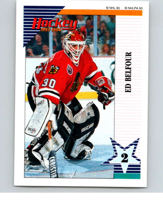 1993-94 Panini Stickers Hockey  #140 Ed Belfour  Chicago Blackhawks  V83594 Image 1