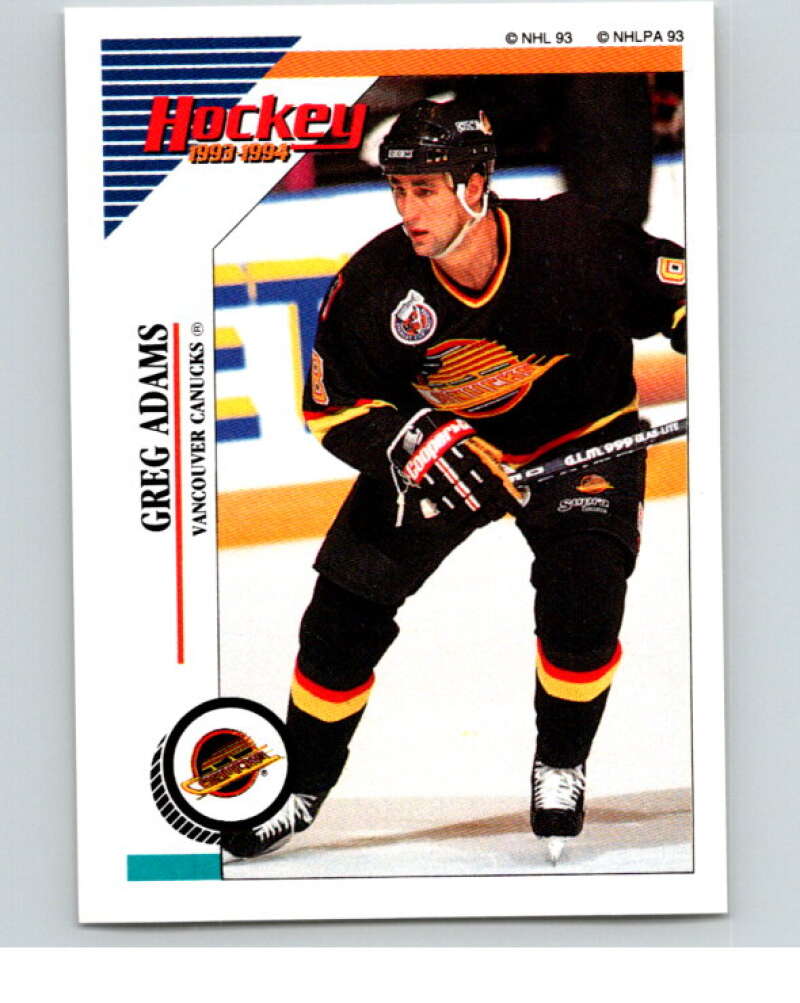 1993-94 Panini Stickers Hockey  #173 Greg Adams  Vancouver Canucks  V83681 Image 1