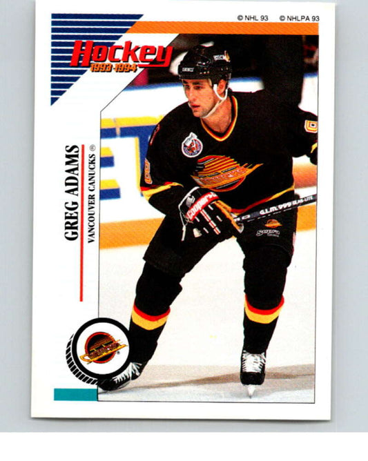 1993-94 Panini Stickers Hockey  #173 Greg Adams  Vancouver Canucks  V83682 Image 1