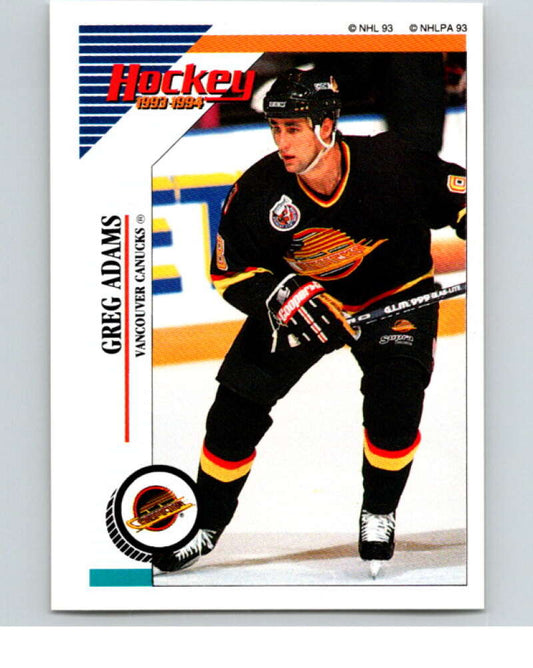 1993-94 Panini Stickers Hockey  #173 Greg Adams  Vancouver Canucks  V83683 Image 1