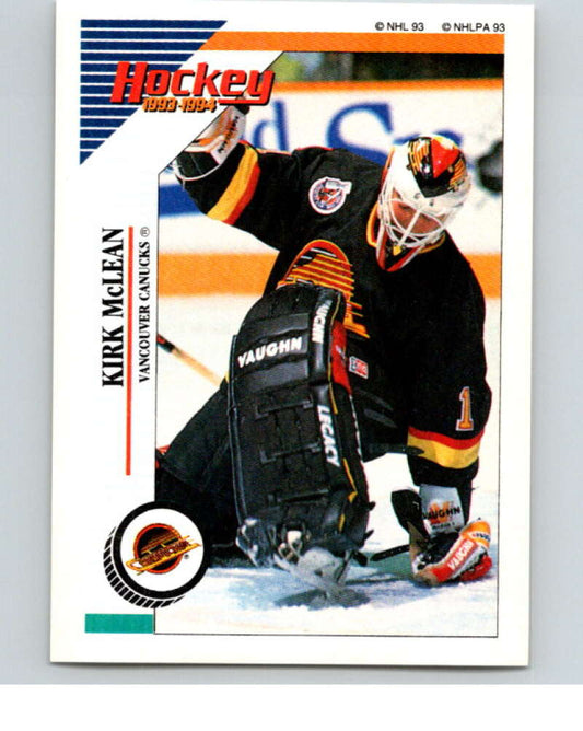 1993-94 Panini Stickers Hockey  #177 Kirk McLean  Vancouver Canucks  V83692 Image 1