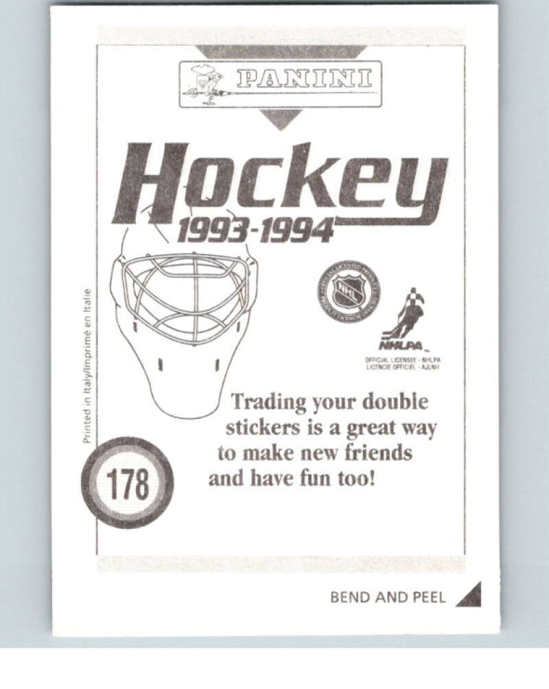 1993-94 Panini Stickers Hockey  #178 Flames Logo   V83693 Image 2