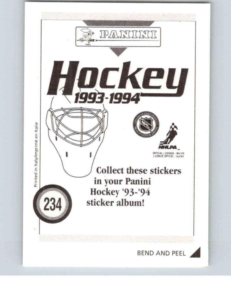1993-94 Panini Stickers Hockey  #234 Petr Klima   V83848 Image 2