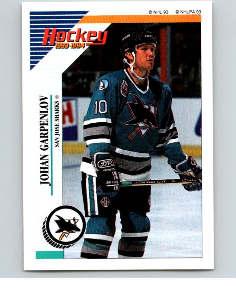 1993-94 Panini Stickers Hockey  #257 Johan Garpenlov  San Jose Sharks  V83916 Image 1