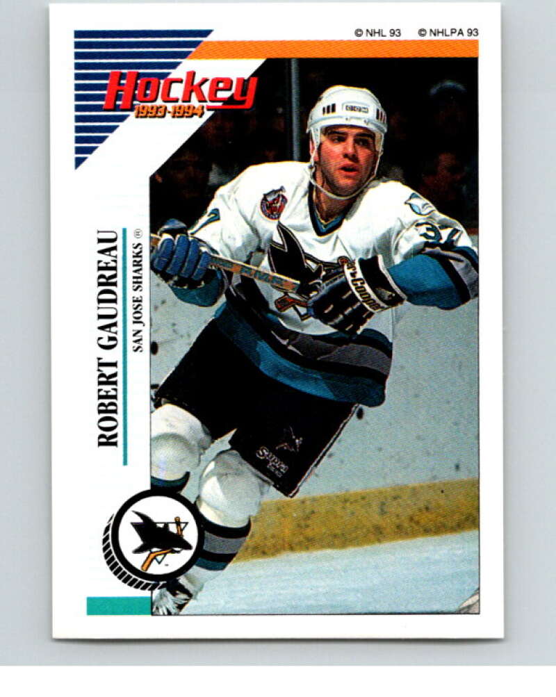 1993-94 Panini Stickers Hockey  #258 Robert Gaudreau  San Jose Sharks  V83917 Image 1