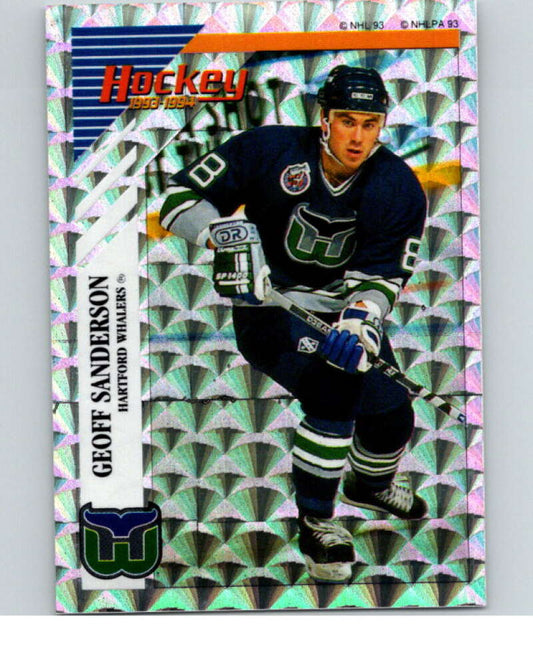 1993-94 Panini Stickers Hockey  #L Geoff Sanderson  Hartford Whalers  V84005 Image 1