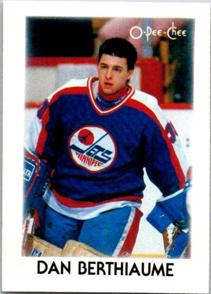 1987-88 O-Pee-Chee Minis #3 Daniel Berthiaume  Winnipeg Jets  V84143 Image 1