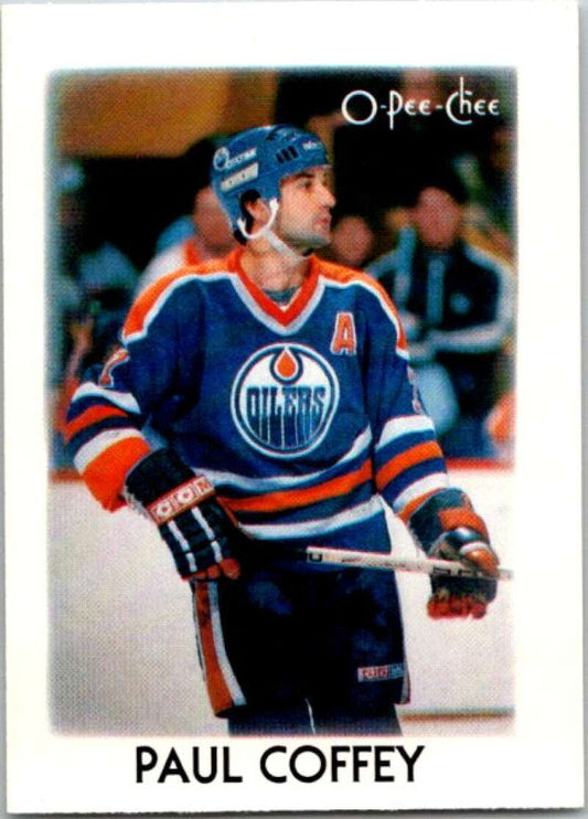 1987-88 O-Pee-Chee Minis #8 Paul Coffey  Edmonton Oilers  V84173 Image 1