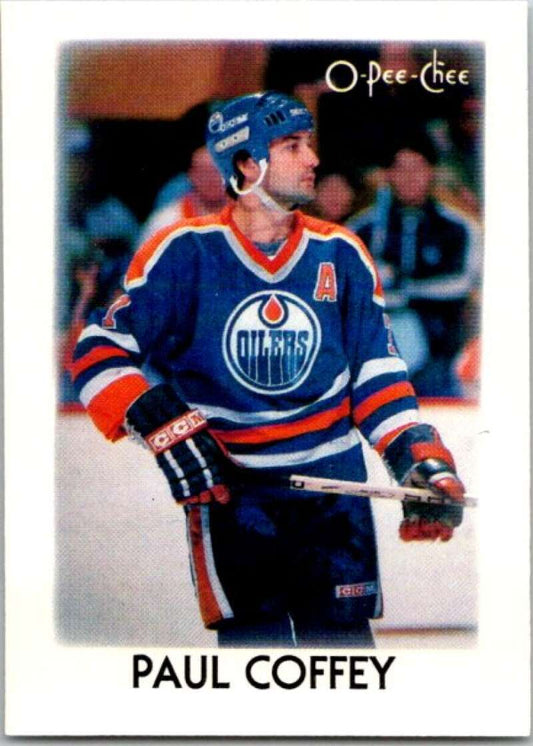 1987-88 O-Pee-Chee Minis #8 Paul Coffey  Edmonton Oilers  V84174 Image 1