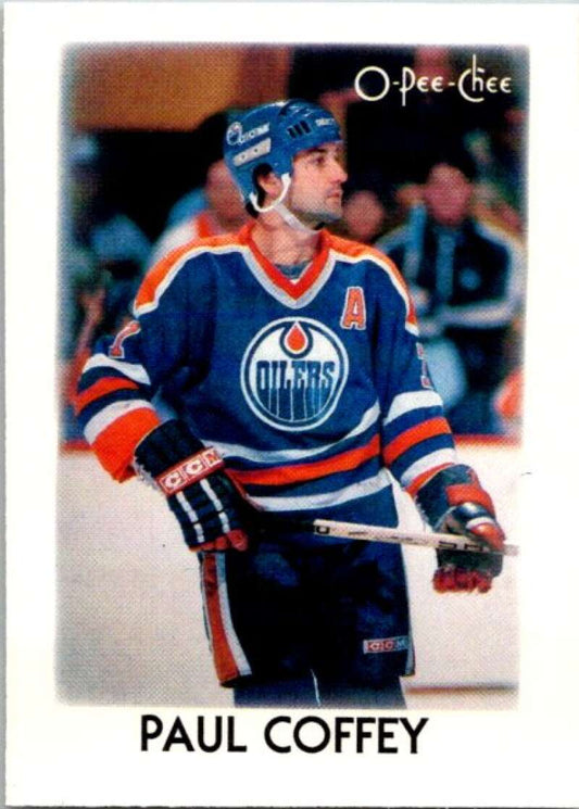 1987-88 O-Pee-Chee Minis #8 Paul Coffey  Edmonton Oilers  V84175 Image 1