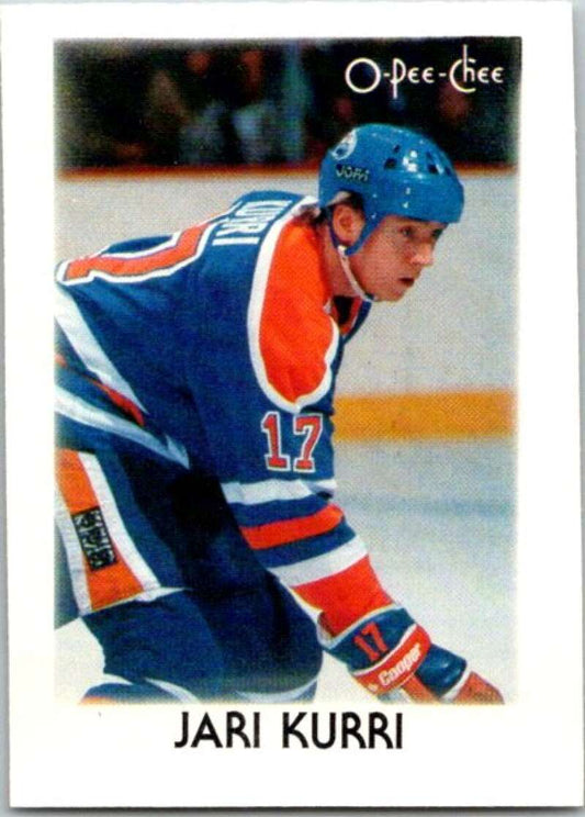 1987-88 O-Pee-Chee Minis #21 Jari Kurri  Edmonton Oilers  V84245 Image 1