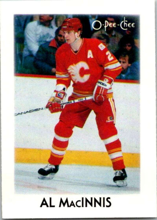 1987-88 O-Pee-Chee Minis #26 Al MacInnis  Calgary Flames  V84268 Image 1
