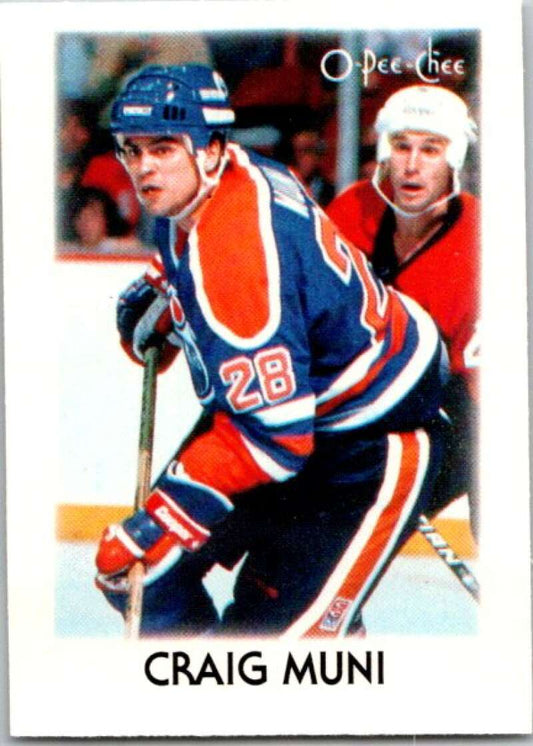 1987-88 O-Pee-Chee Minis #30 Craig Muni  Edmonton Oilers  V84285 Image 1