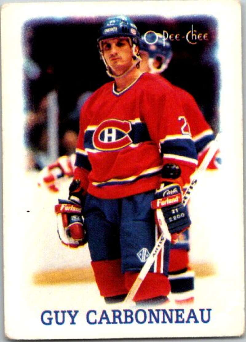 1988-89 O-Pee-Chee Minis #4 Guy Carbonneau  Montreal Canadiens  V84361 Image 1