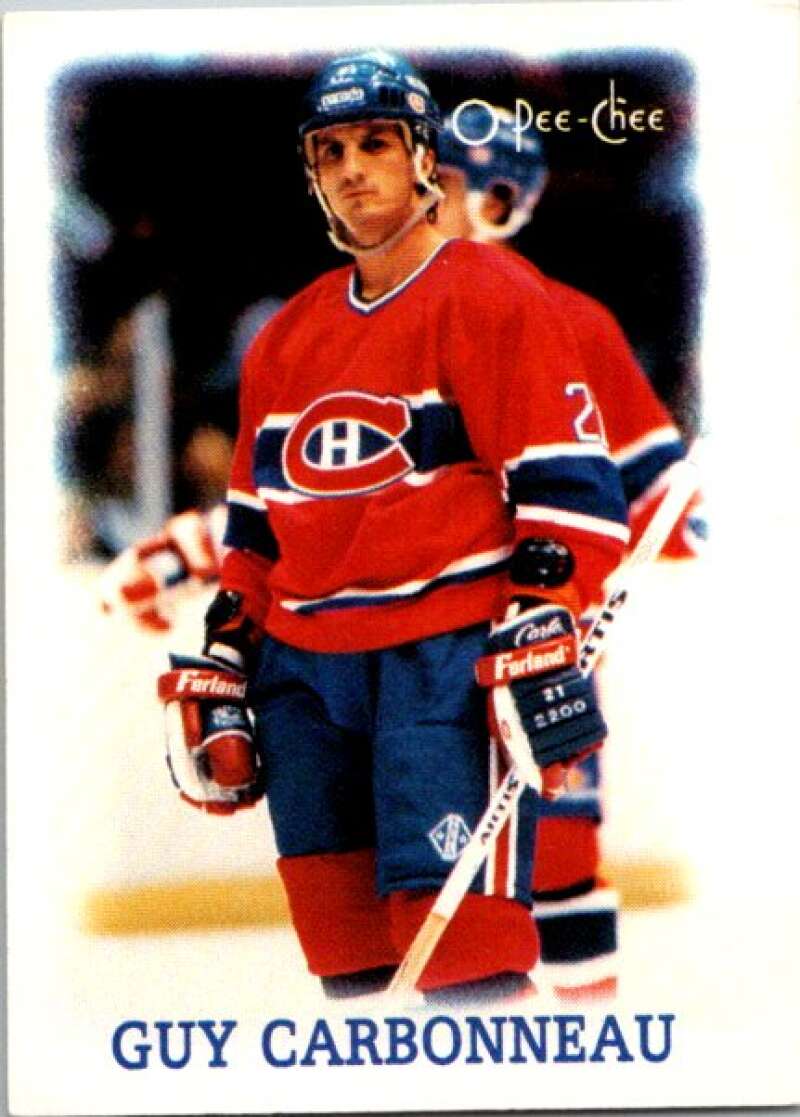 1988-89 O-Pee-Chee Minis #4 Guy Carbonneau  Montreal Canadiens  V84362 Image 1