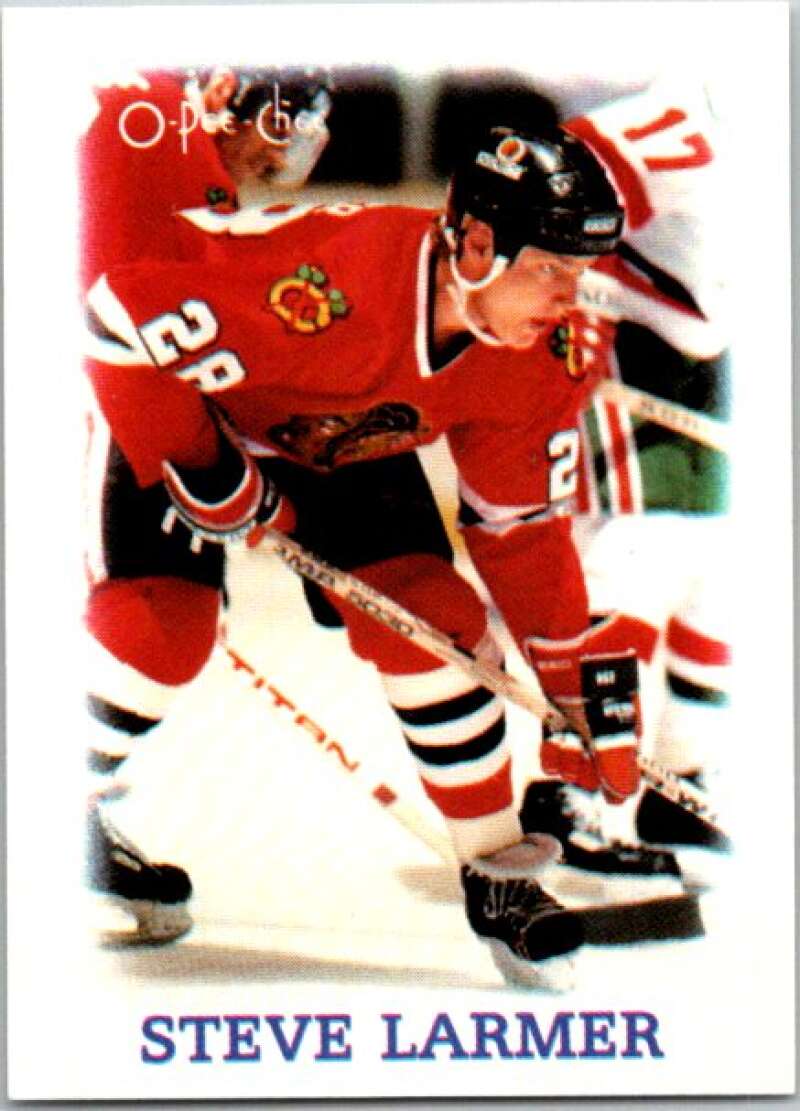 1988-89 O-Pee-Chee Minis #17 Steve Larmer  Chicago Blackhawks  V84401 Image 1