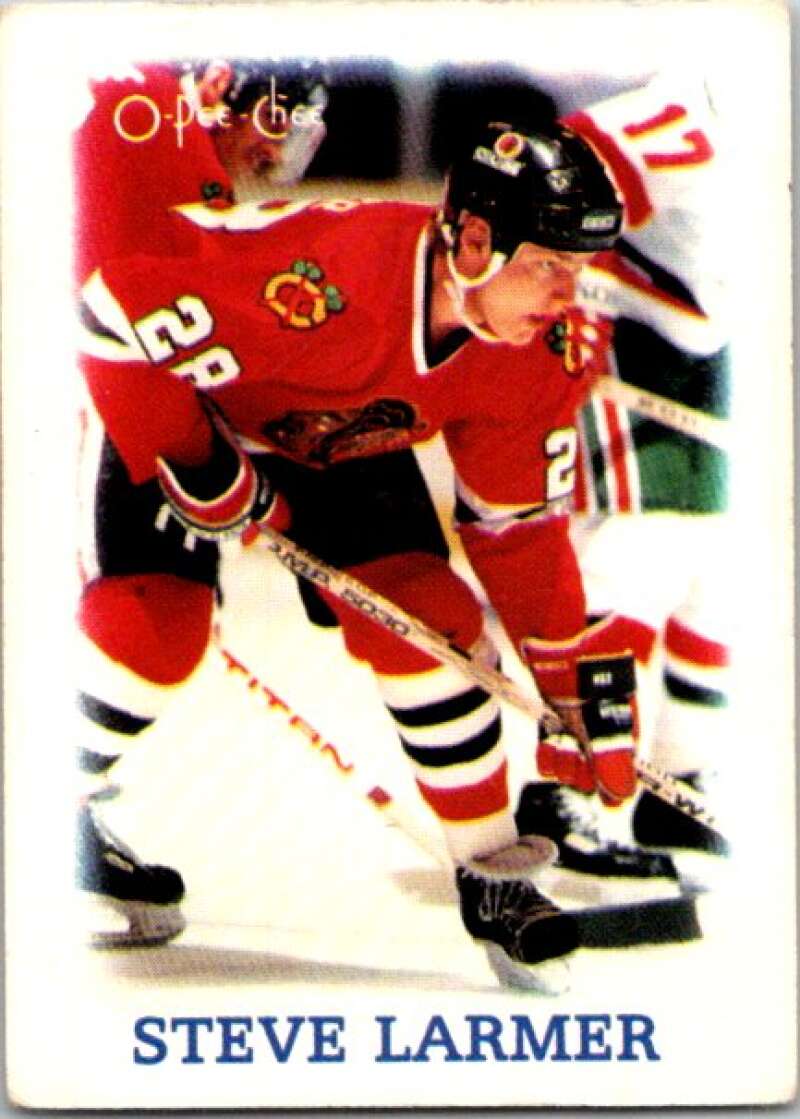 1988-89 O-Pee-Chee Minis #17 Steve Larmer  Chicago Blackhawks  V84402 Image 1