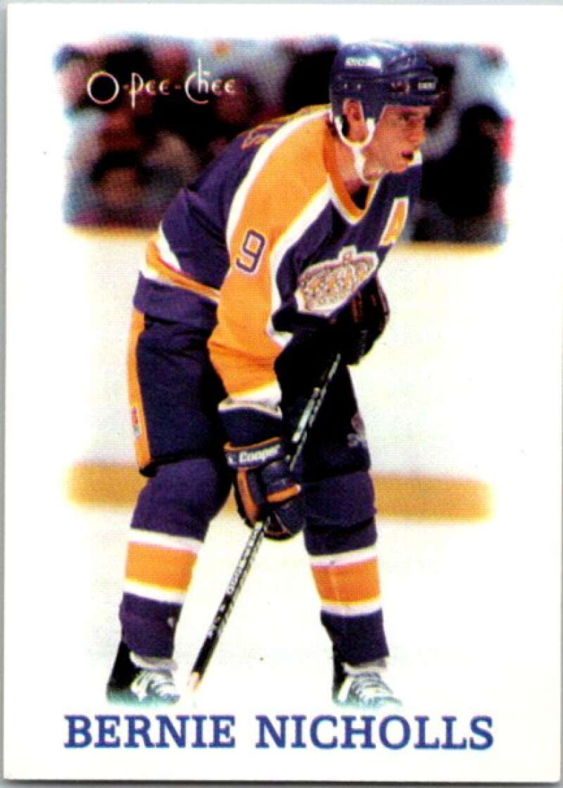 1988-89 O-Pee-Chee Minis #28 Bernie Nicholls  Los Angeles Kings  V84437 Image 1