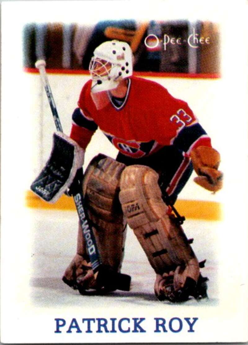 1988-89 O-Pee-Chee Minis #33 Patrick Roy  Montreal Canadiens  V84446 Image 1