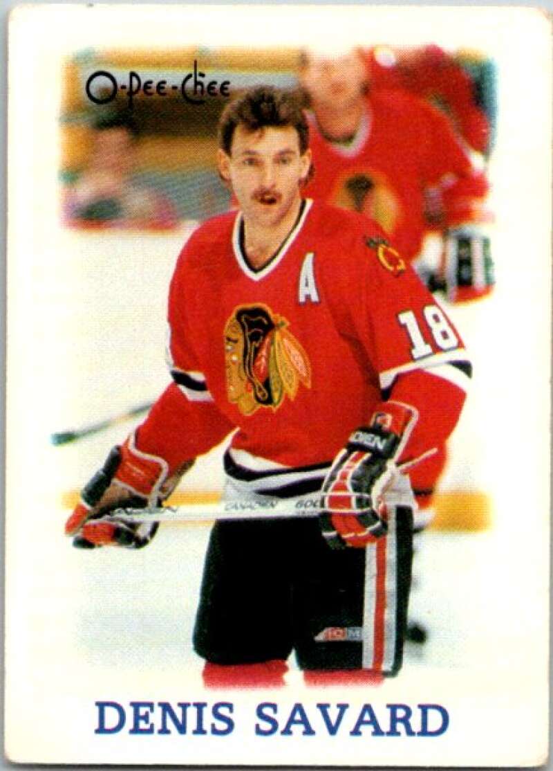 1988-89 O-Pee-Chee Minis #34 Denis Savard  Chicago Blackhawks  V84447 Image 1
