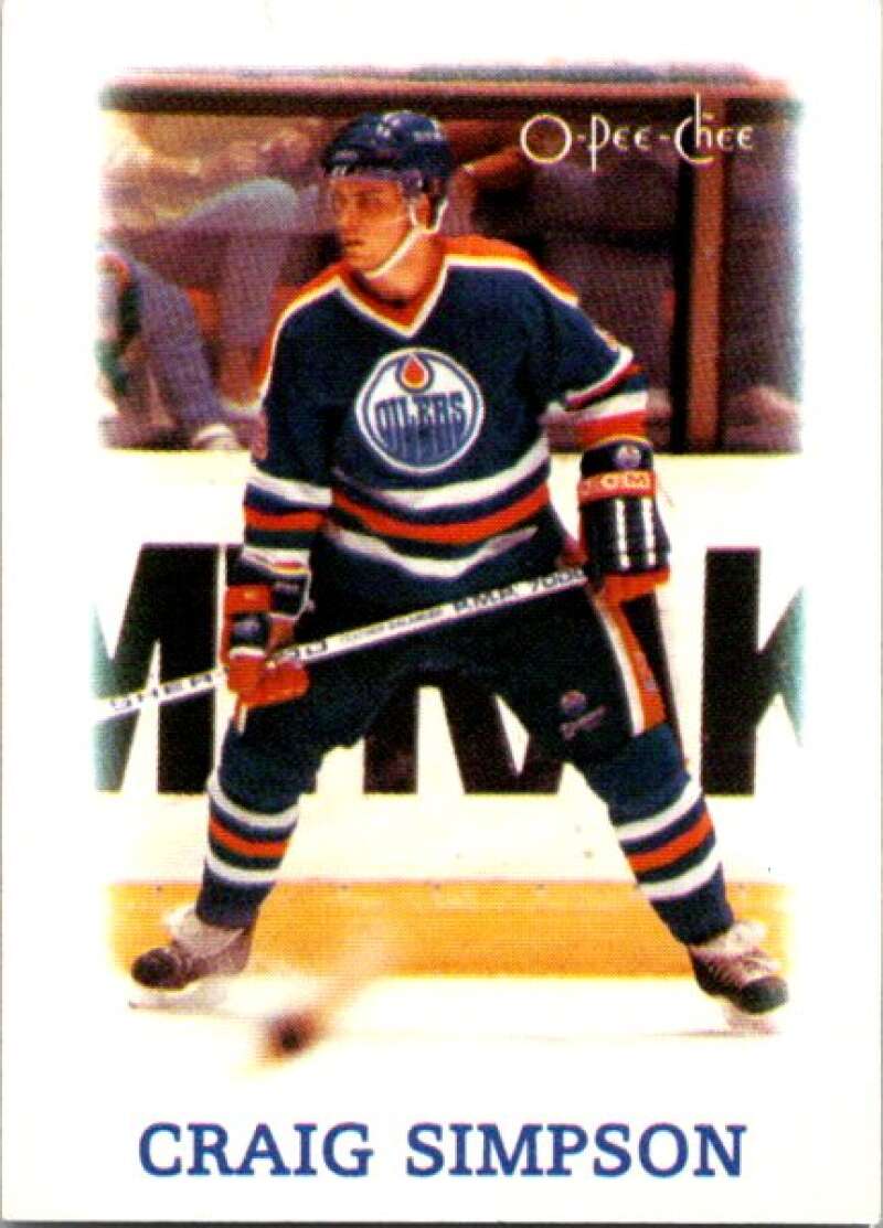 1988-89 O-Pee-Chee Minis #36 Craig Simpson  Edmonton Oilers  V84455 Image 1