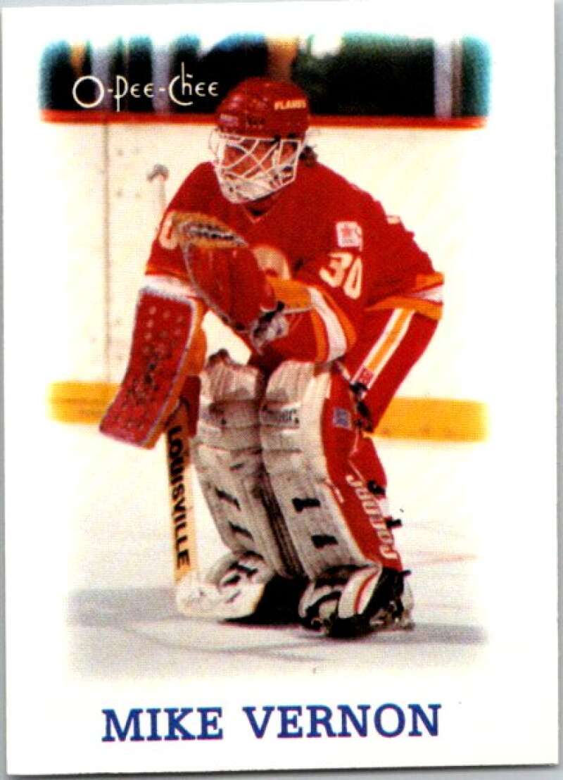 1988-89 O-Pee-Chee Minis #44 Mike Vernon  Calgary Flames  V84475 Image 1