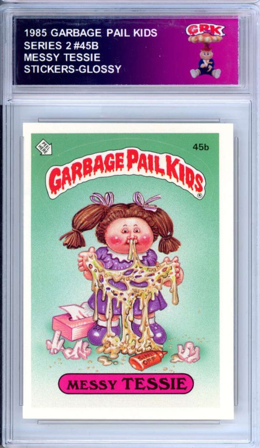 1985 Topps Garbage Pail Kids Series 2 #45a Leaky Lindsay   Authentic Encased Image 1