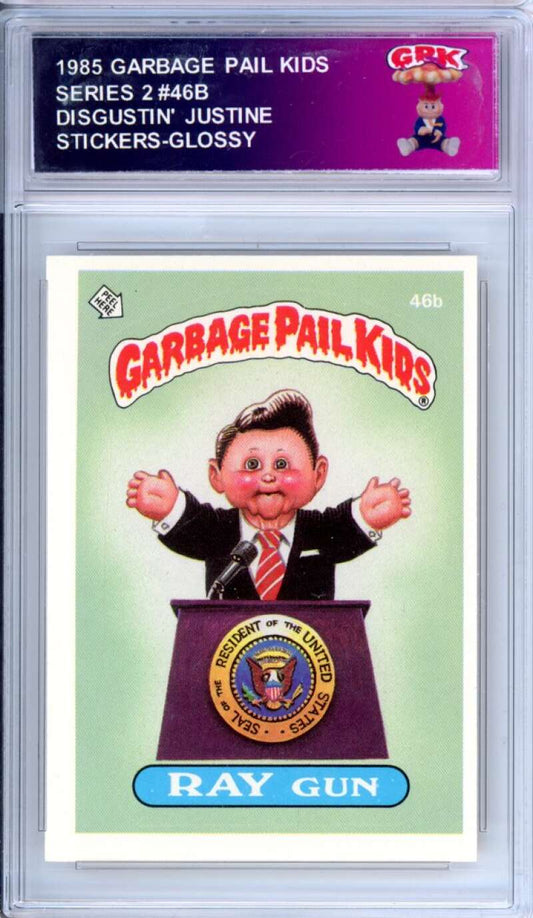 1985 Topps Garbage Pail Kids Series 2 #46b Ray Gun   Authentic Encased Image 1