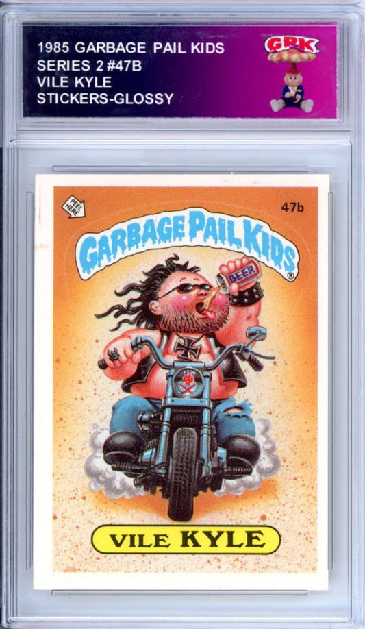 1985 Topps Garbage Pail Kids Series 2 #47b Vile Kyle   Authentic Encased Image 1