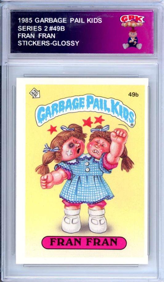 1985 Topps Garbage Pail Kids Series 2 #49b Fran Fran   Authentic Encased Image 1
