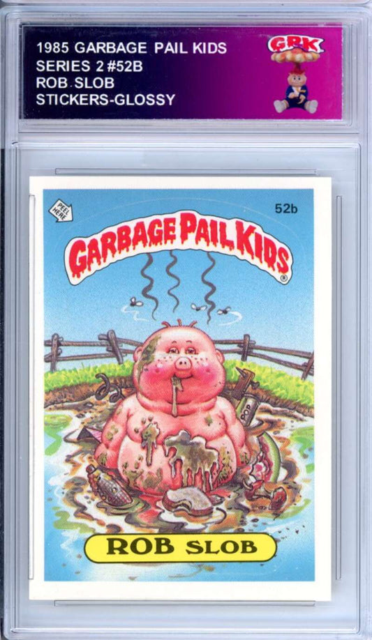 1985 Topps Garbage Pail Kids Series 2 #52b Rob Slob   Authentic Encased Image 1