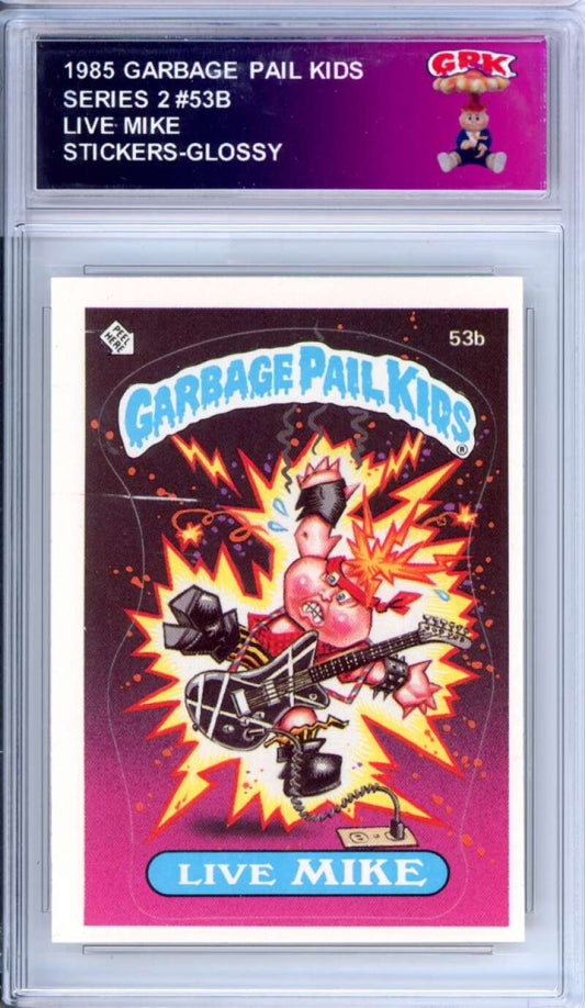 1985 Topps Garbage Pail Kids Series 2 #53b Live Mike   Authentic Encased Image 1