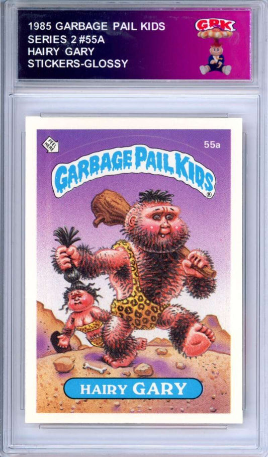 1985 Topps Garbage Pail Kids Series 2 #55a Hairy Gary   Authentic Encased Image 1