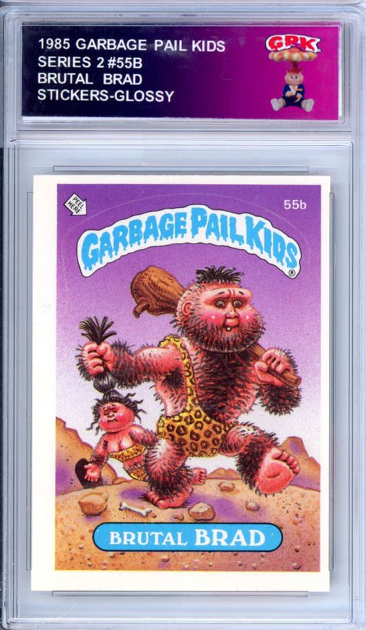 1985 Topps Garbage Pail Kids Series 2 #55b Brutal Brad   Authentic Encased Image 1