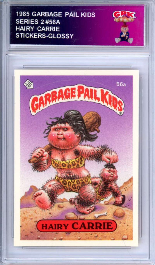 1985 Topps Garbage Pail Kids Series 2 #56a Hairy Carrie   Authentic Encased Image 1