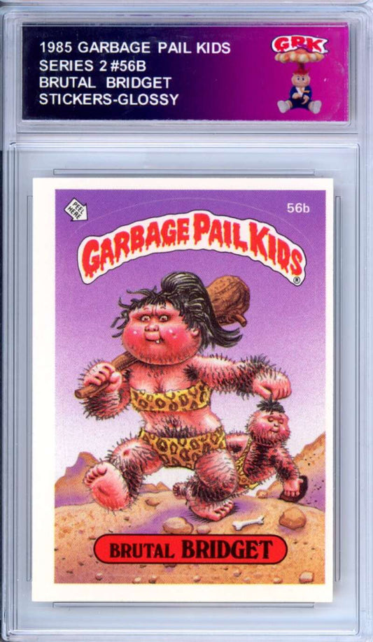 1985 Topps Garbage Pail Kids Series 2 #56b Brutal Bridget   Authentic Encased Image 1