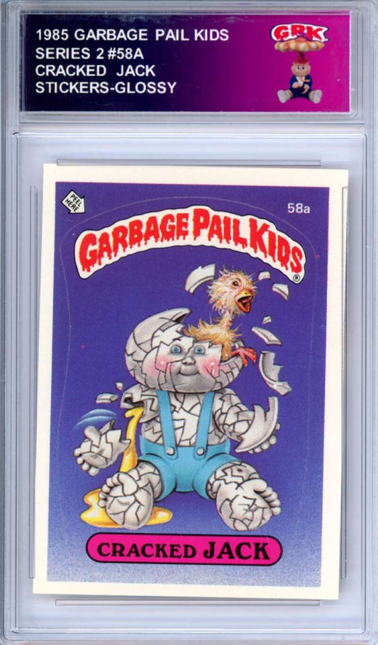 1985 Topps Garbage Pail Kids Series 2 #58a Cracked Jack   Authentic Encased Image 1
