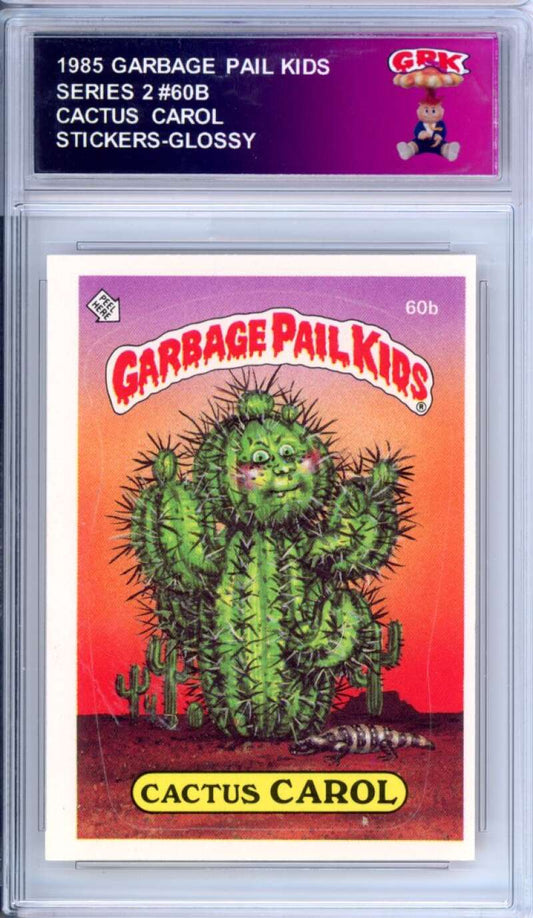 1985 Topps Garbage Pail Kids Series 2 #60b Cactus Carol   Authentic Encased Image 1