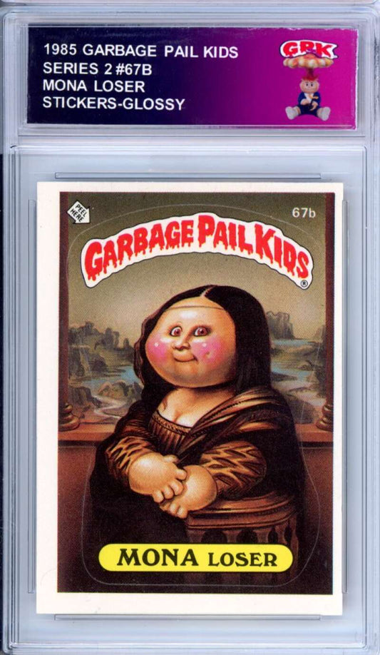 1985 Topps Garbage Pail Kids Series 2 #67b Mona Loser   Authentic Encased Image 1