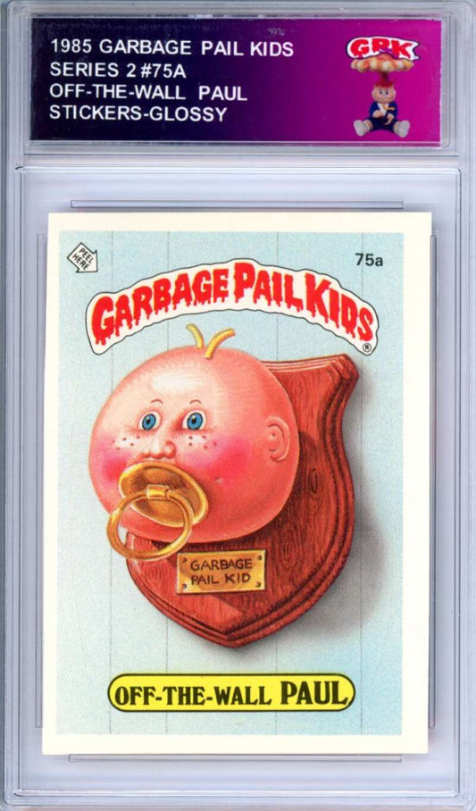 1985 Topps Garbage Pail Kids Series 2 #75a Off-The-Wall Paul   Authentic Encased Image 1